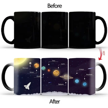 Saulės sistema koordinačių žemėlapį Taurės BSKT-225 Kūrybos Spalva Keičiasi puodeliai Kavos Puodelį, Keramikos Magija Arbatos, Pieno, Kavos Puodelis Juokinga Dovana