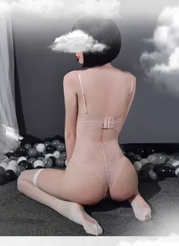 Japonijos Saldus Mielas Moterų Sexy Gėlių Nėrinių Crotchless Bodysuit Ponios Sexy Apatinis Trikotažas Teddy Bodysuit Ropa Seksualus Para El Sexo