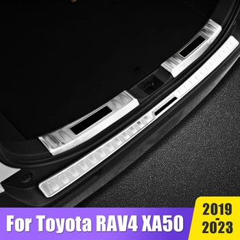 3PC Automobilių Stilius Toyota RAV4 XA50 2019-2021 2022 2023 Nerūdijančio Plieno Atgal Galiniai bagažo skyriaus Slenksčio Nusitrinti Plokštė Apsaugos Pedalo ir Dangtis