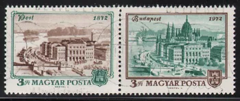 2vnt/Komplektas Vengrija Pašto Ženklų 1972 Istorinės Sostinės Kraštovaizdžiu, ir Architektūra, Naudojami Rašyti, Pažymėtos Pašto Ženklų Kolekcionavimas