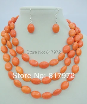 Žavesio Specialaus Dizaino Stiliaus Oranžinės, Ovalo formos akmens Granulių Handmake Karoliai Nustatyti Moteris Šalis Dovana