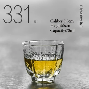 NĖRA.331Chinese aukštos kokybės Stiklo arbatos puodelio 70ml Kung fu arbatos rinkinys porceliano Japonų Stiliaus Rankų darbo Kristalas teacup Maži arbatos dubenėlį